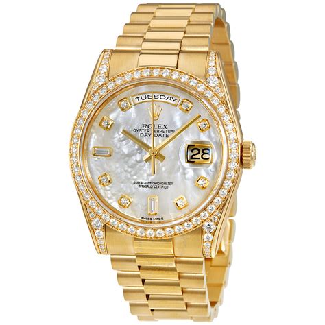 pre owned womens rolex mother of pearl diamond watch|rolex lady datejust yellow gold.